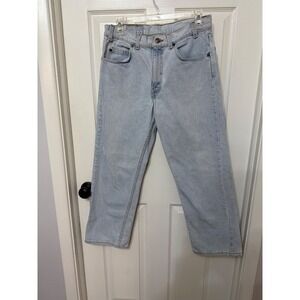 Vintage Levis 560 Orange Tab Straight Leg Light Wash Denim Jeans Mens W31